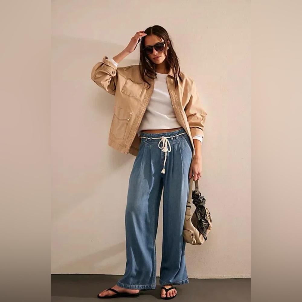 Free People Dakota Cinched Pull-On Jeans We The Free